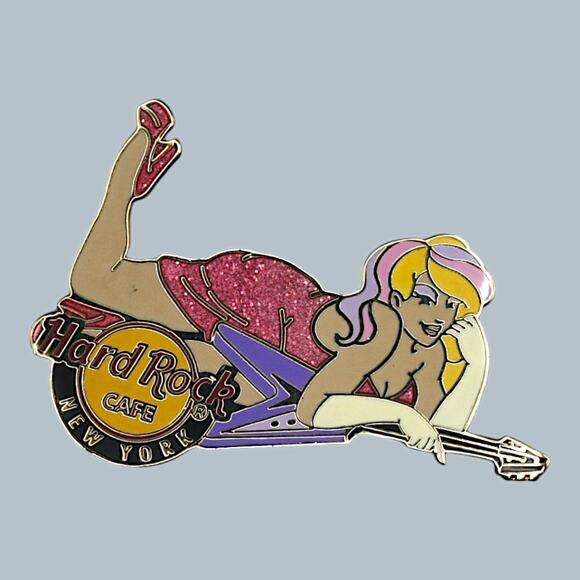 Accessories - Hard Rock Pin 2008 New York Rock & Roll Drag Queen Purple Guitar